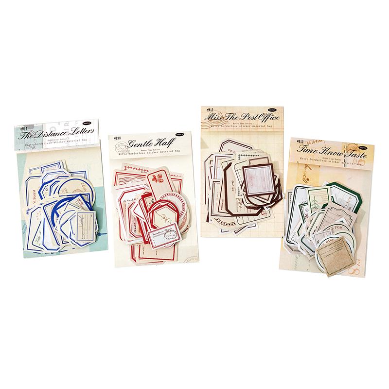 50 Stück/Packung Vintage Etiketten Aufkleber beschreibbar Dekoratives Tagebuch Album Klebend DIY Aufkleber für Scrapbooking Junk Journal Zubehör