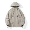 Spring and Autumn Men's Outdoor Waterproof Hooded Tooling Jacket Loose Windproof Simple Casual Trend Men's Jacket