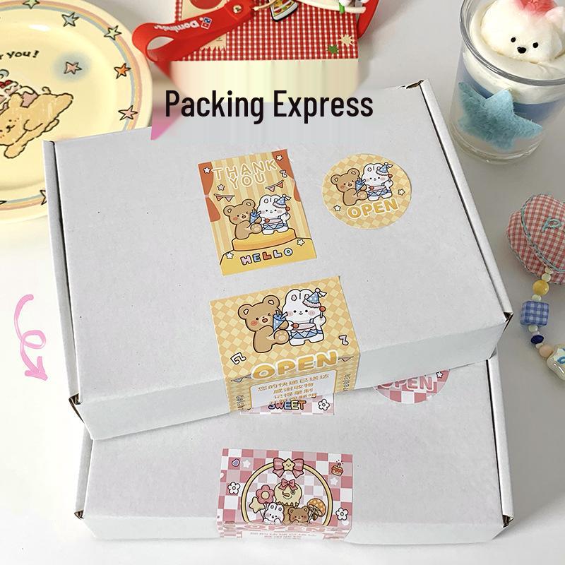 Cute Cartoon Sealing Stickers - Adhesive for Cards & Gifts, No Unboxing/After-Sales Support