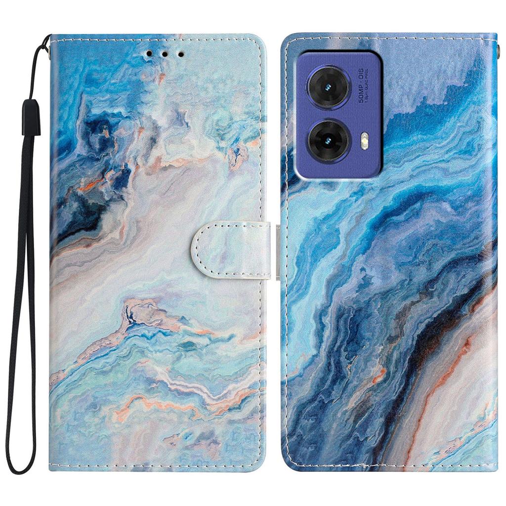 For Motorola Moto G85 5G Wallet Case PU Leather Pattern Printing Stand Phone Cover with Strap