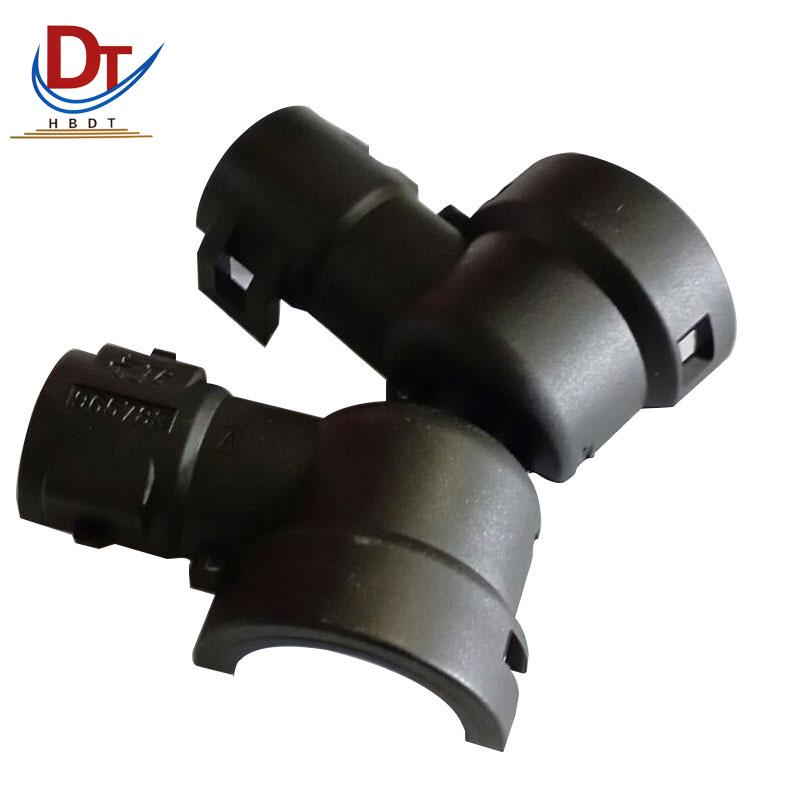 Automotive Wiring Harness Elbow Tail Clamp with Black Plastic Protective Shell and Fixing Clip