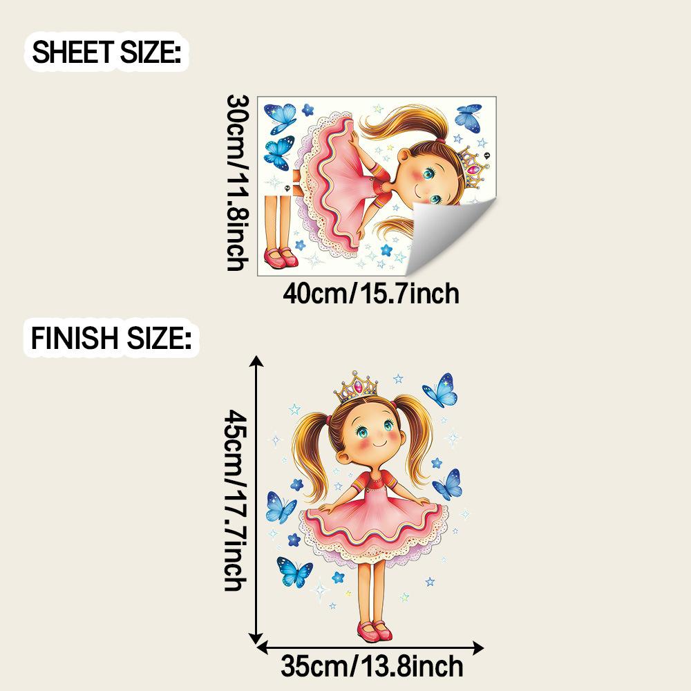 

Cartoon Ballet Princess and Butterfly Star Wall Stickers for Home Decoration and Beautification