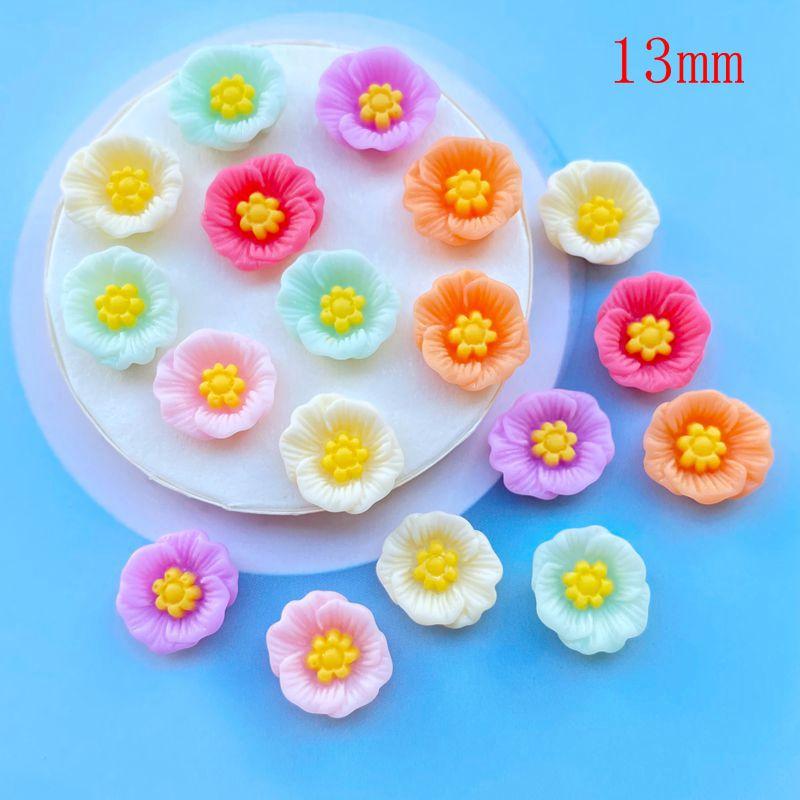 30Pcs Kawaii Cute Mixed Flowers Flat Back Resin Cabochons Scrapbooking DIY Jewelry Craft Decoration Accessorie E199