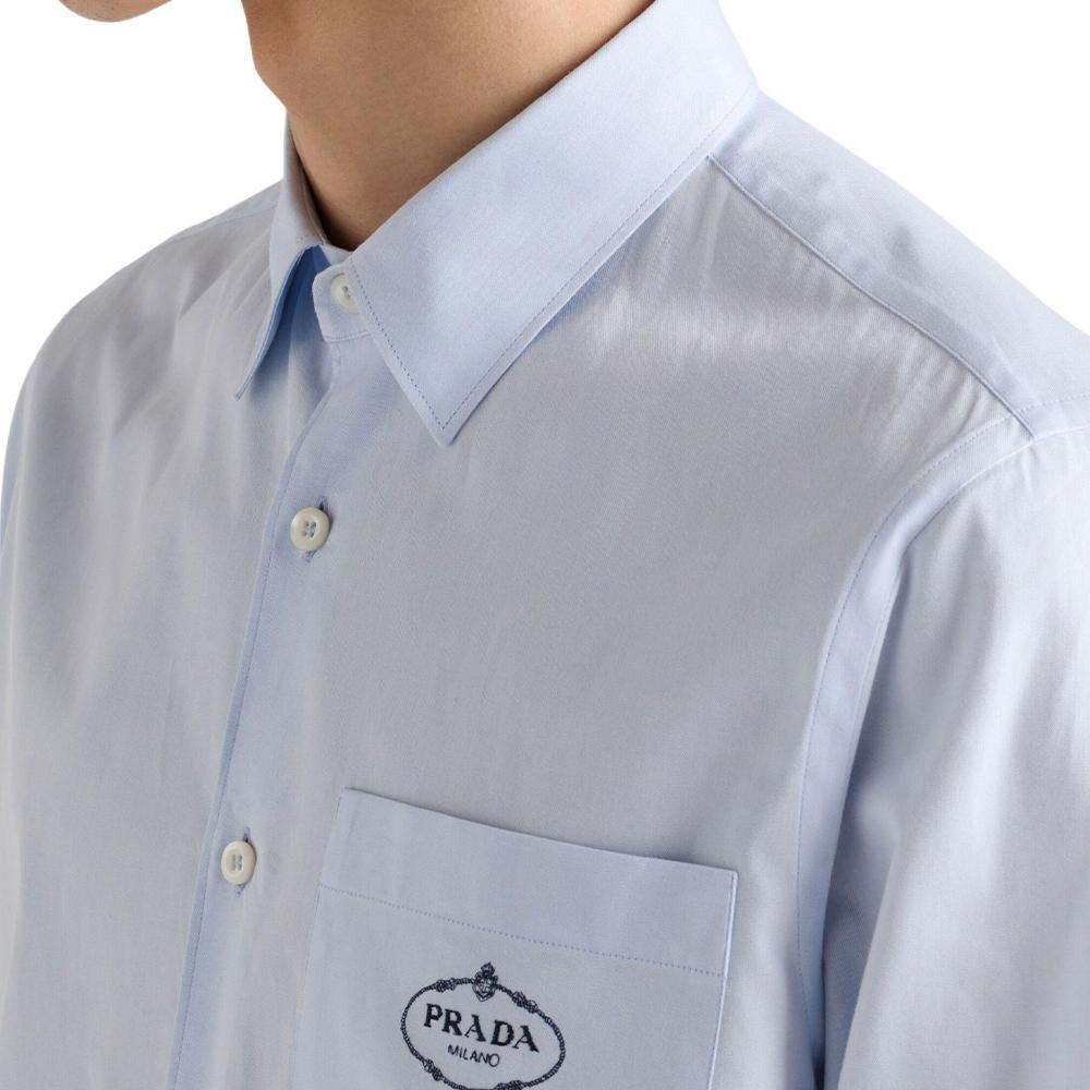 Prada 2010s logo-embroidered shirt UCN425-15MZ-F0012-S-221