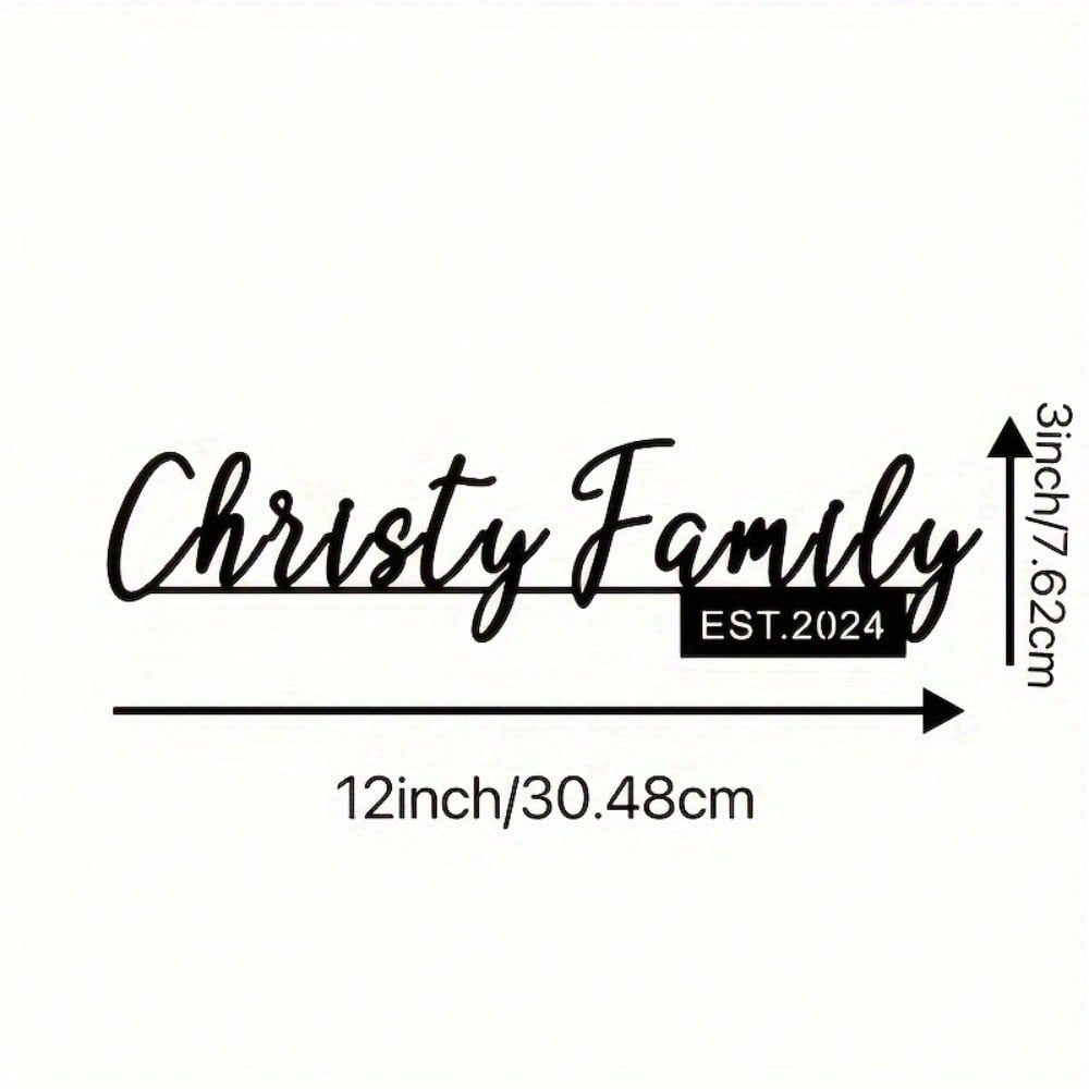 Custom Metal Family Name Sign Wall Art Personalized Calligraphy Decor for Home Outdoor Garden