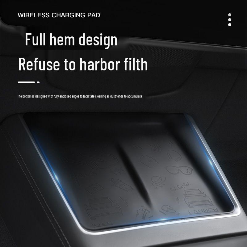 Tesla Model Y/3 Center Console Silicone Wireless Anti-Slip Charging Pad