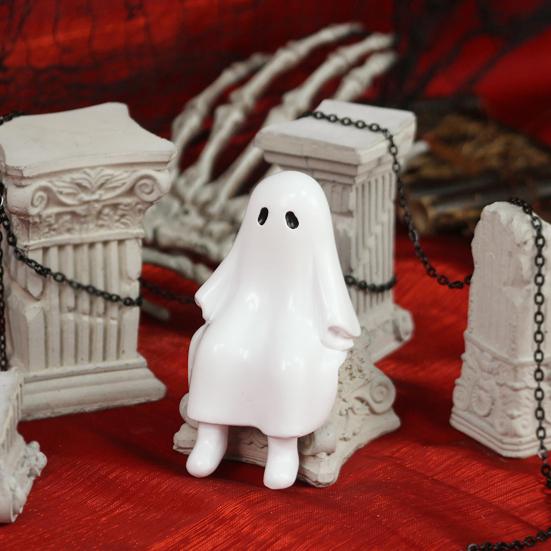 Sitzende Geist Figur Halloween Geist Statue Harz Schreibtisch Geist Ornament für Indoor Pflanzgefäß Bücherregal Schrank Dekoration