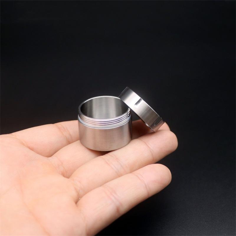 Titanium Alloy Sealed Capsule Survival Pill Box Container Tea EDC Storage Tank Outdoor Home Waterproof 10ML Round Pill Box