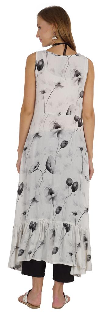 Phagun Indo Western Printed Flared Kurti For Womens Sleeveless Indian Traditional