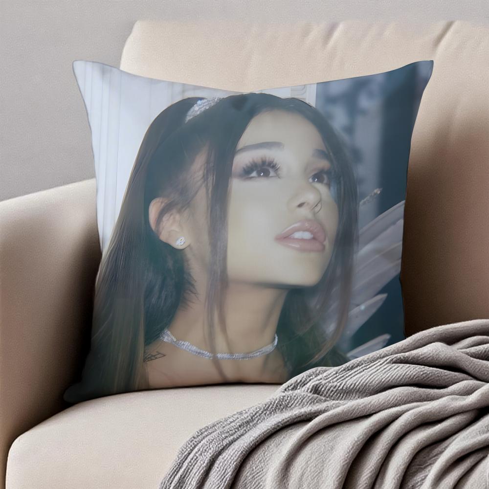 actress AAriana Grande Cushion Cover Pillowcase Antidustmite Invisible Zipper Short Plush Sofa Cushion