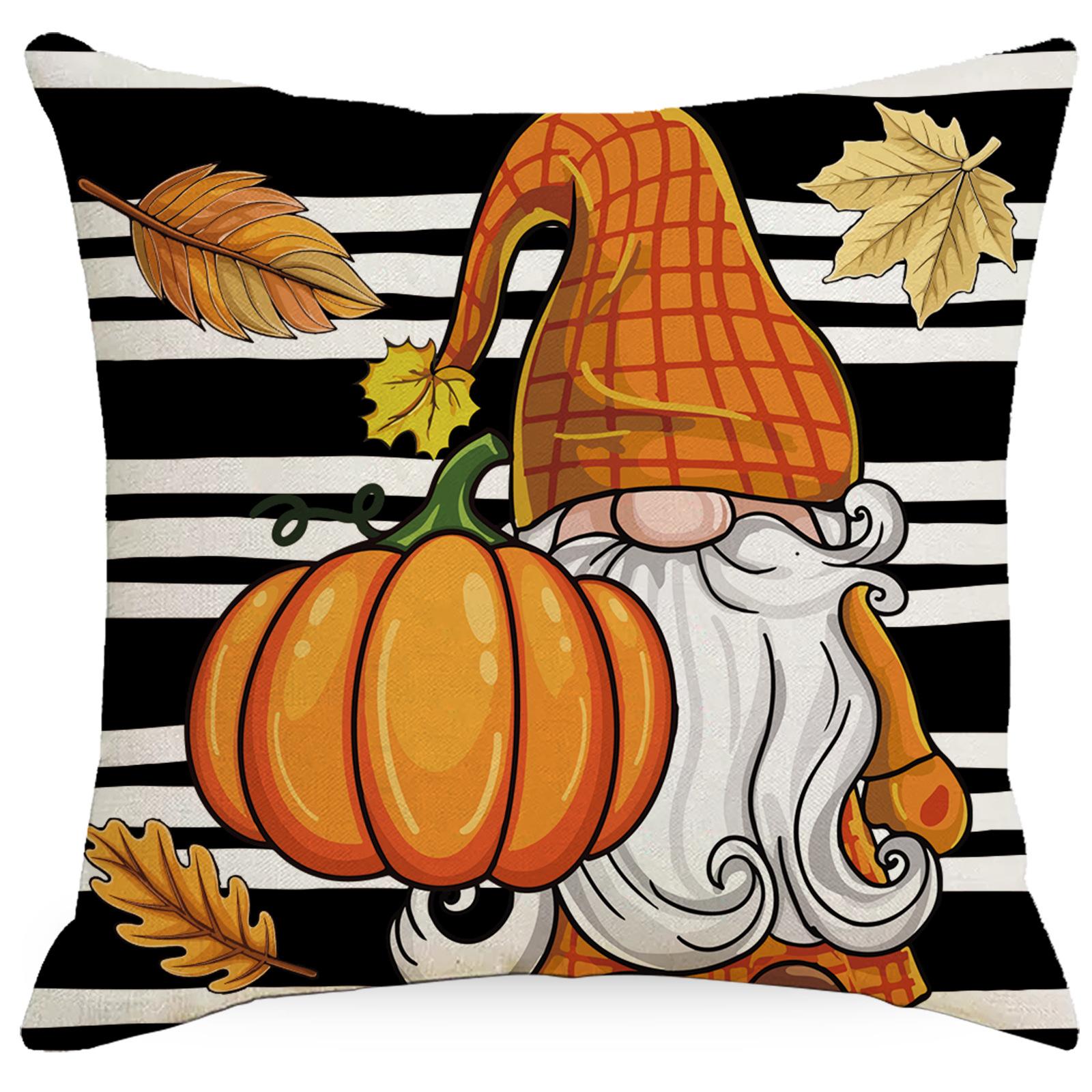 

Thanksgiving Pillow Case Autumn Maple Leaf Linen Single-sided Home Decoration Sofa Living Room Pillow 45 * 45Cm
