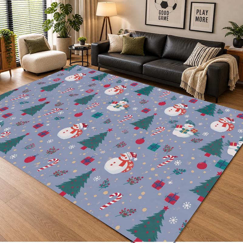Tapis de sol thème Noël, Tapis doux, Décoration de fête intérieure pour la maison