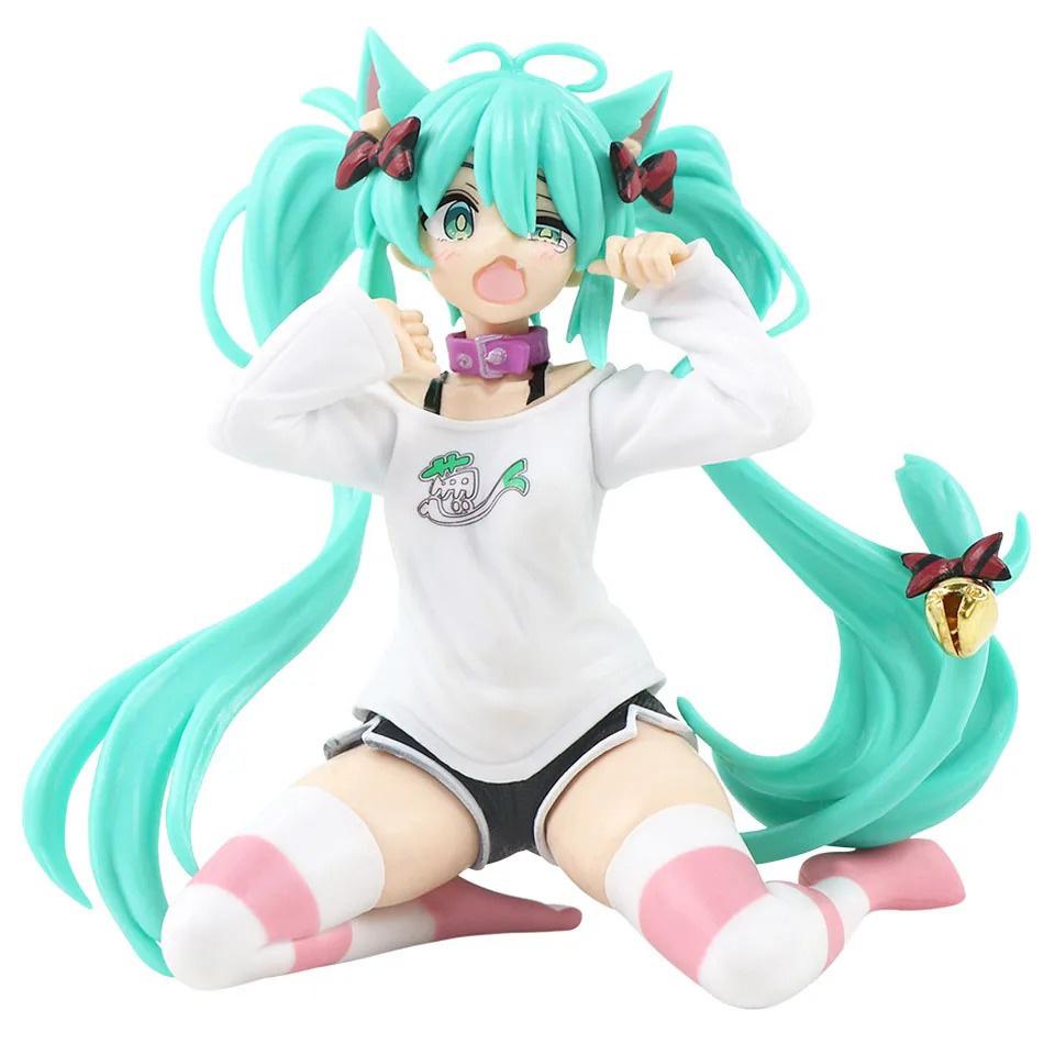 Cute Hatsune Miku Kwaii Style 12cm Anime Figure Toys PVC Model Collector Doll Birthday Gift