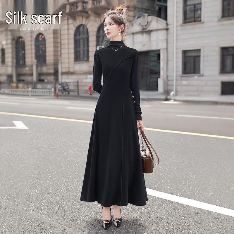 

Women s Long Sleeve Slim-Fit Little Black Dress S