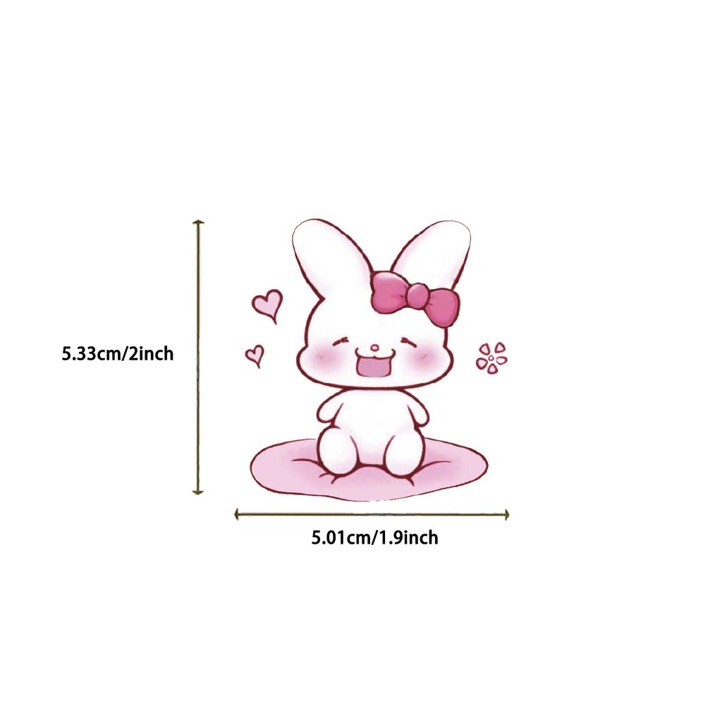 50Pcs Pink Rabbit Animals Vinyl Stickers Waterproof Reusable Bunny Decals For Laptops Skateboards Water Bottles Phones