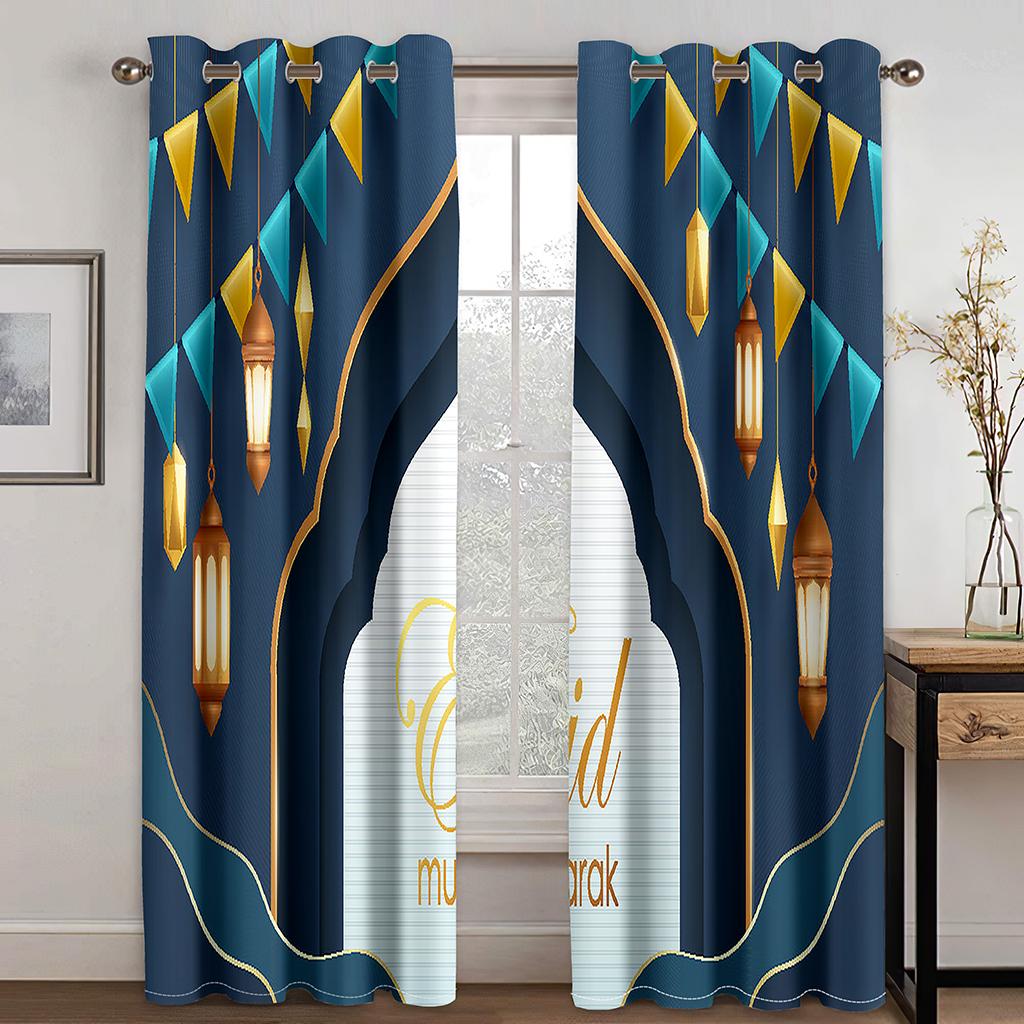 Islamic Traditional Festival Eid al-Fitr Ramadan Curtains 2 Panels Free Shipping Living Room Bedroom Home Decor Curtains