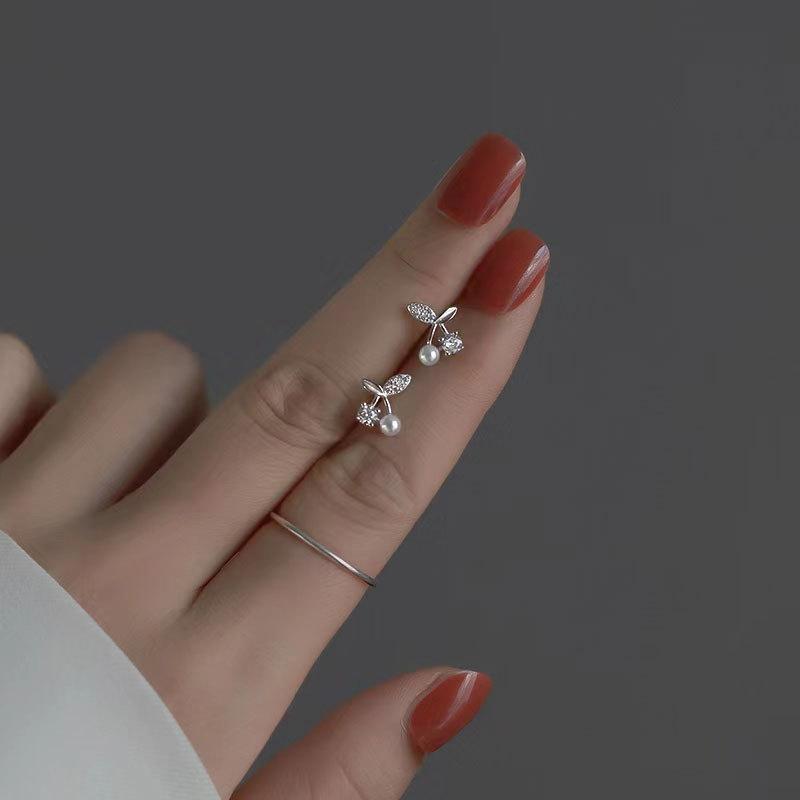 Silver Plated Ear Hypoallergenic Romantic Zircon Flower Butterfly Stud Earrings Piercing for Women Teen Jewelry Accessories