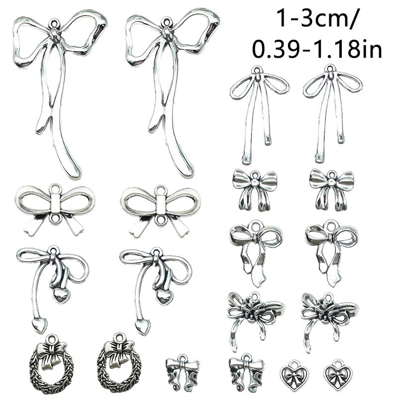 20Pcs Handmade Pendant With Bow For Jewelry Making Supplies Diy Charms Bracelet And Key Chain Accessories