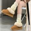 Fur integrated snow boots women's winter velvet thickened one pedal fluffy thick-soled large cotton shoes