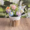 Knitting Crochet Rose Flowers Potted Plants, Mini Cute Home Desktop Decorations and Gifts for Friends, Classmates, Teacher - Christmas, Birthday Gift