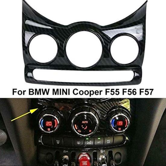 Wellvie MINI Air Conditioning Vent Frame ABS Resin Cover Rim for Mini Cooper Parts and Accessories 2014-2018 F55/F56 (Carbon Fiber/1-Piece Set)