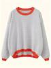Herren gestreifter Color-Block Pullover mit langen Ärmeln M34107