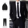 Men's Formal Suit Set: Jacket, Uniform, Groomsman, Groom, Wedding Tuxedo, Business & School Wear.