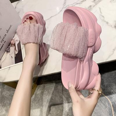 Scarpe da donna con temperamento alla moda casual 2024, nuove donne, estive, per tutti i giorni, all'aperto, per le vacanze, con zeppa, comode pantofole