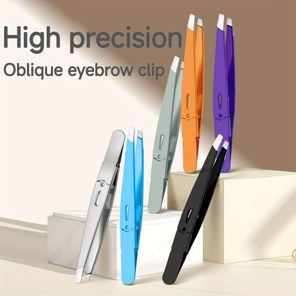 Preclslon Slanted Eyebrow Tweezers - Stainless Steel Eyebrow Cllp - Halr RemovalTweezers - Beard Removal Speclal Slanted Eyebrow