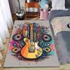 Colorful Electric Guitar Print Carpet with Speakers and Abstract Design Suitable for Use As an Anti-slip for Living Room Bedroom Sofas