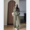 Women's Plus Size Fleece-Lined Two-Piece Casual Sweatshirt Set – Lazy Style Fall/Winter Trend
