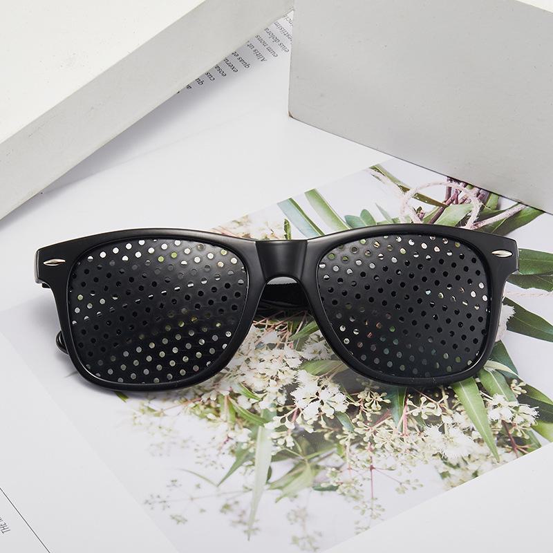 Beige Dual Vision Pinhole Sunglasses - Stylish Multi-Hole Design