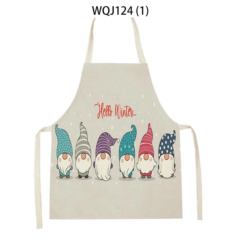 Cartoon Merry Christmas Cat Kitchen Aprons Adult Kids Waist Bibs Home Cooking Baking Cleaning Aprons Sleeveless Pinafore