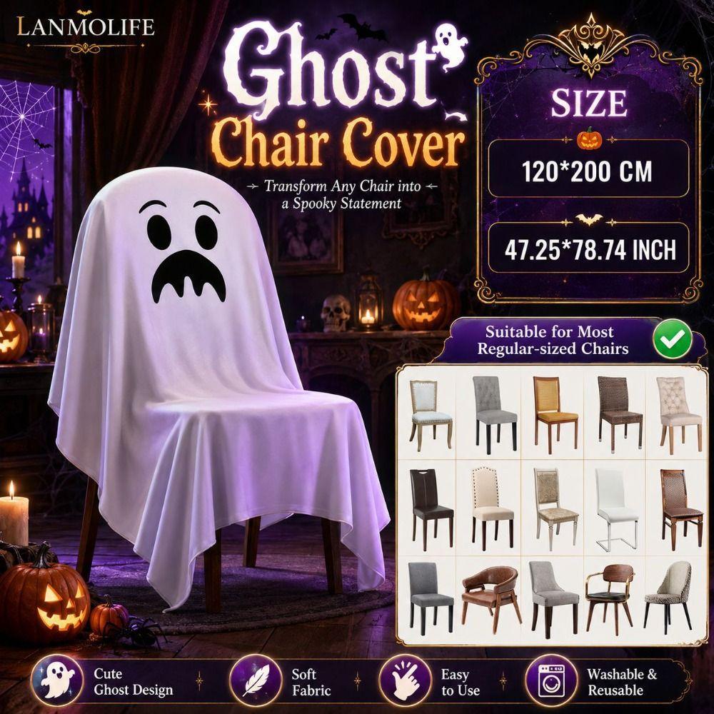 Pumpkin Halloween Dinner Chair Seat Cover Skull Pattern Festival Table Decor Home Decoration