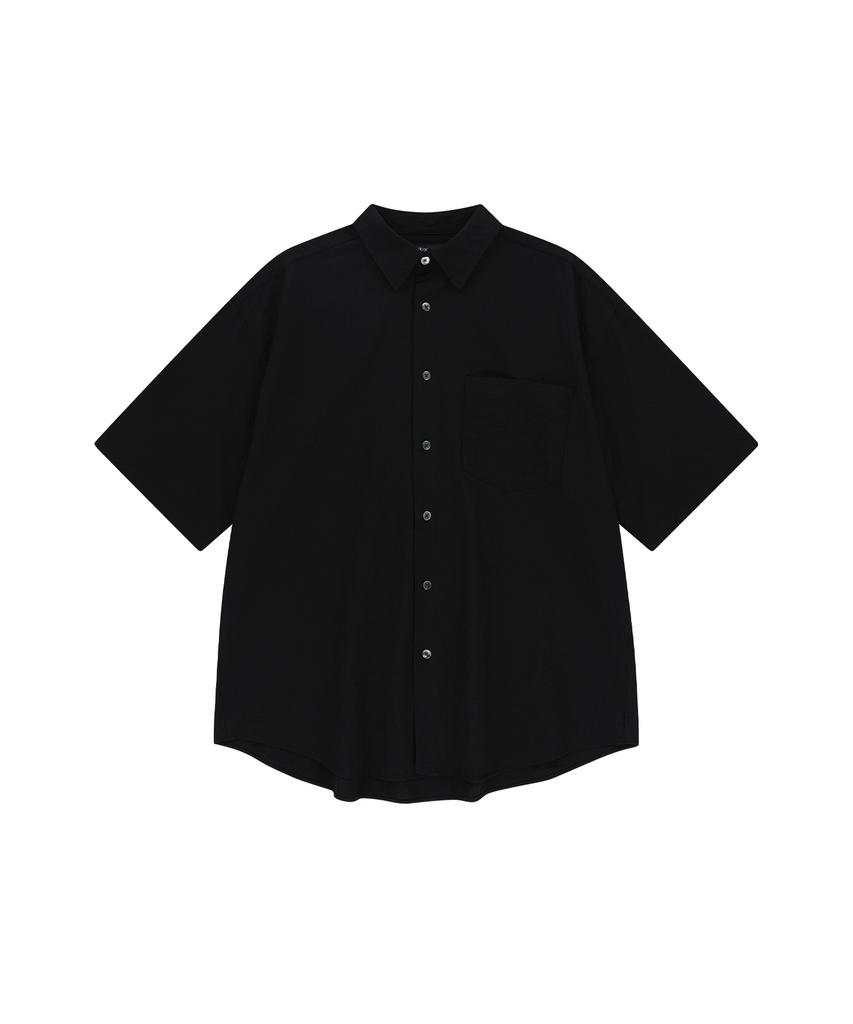 ENDOOR Washed Seersucker 1/2 Shirt (Black)
