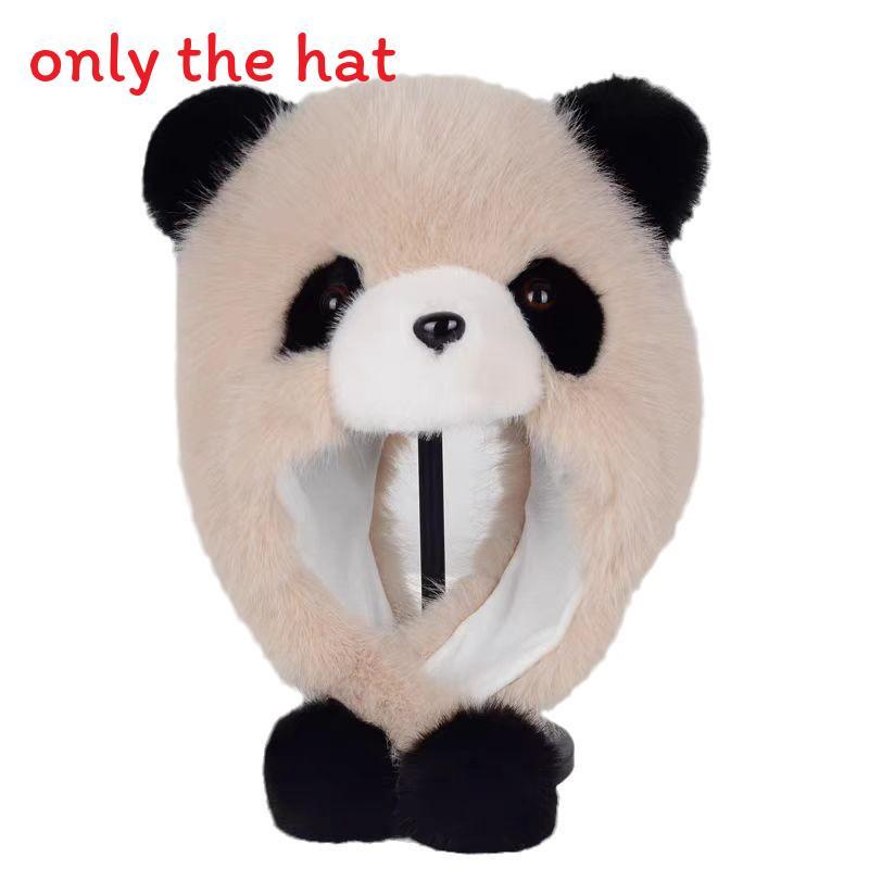 Panda Plush Hat For Women Kids Winter Warmth With Earmuff Protection