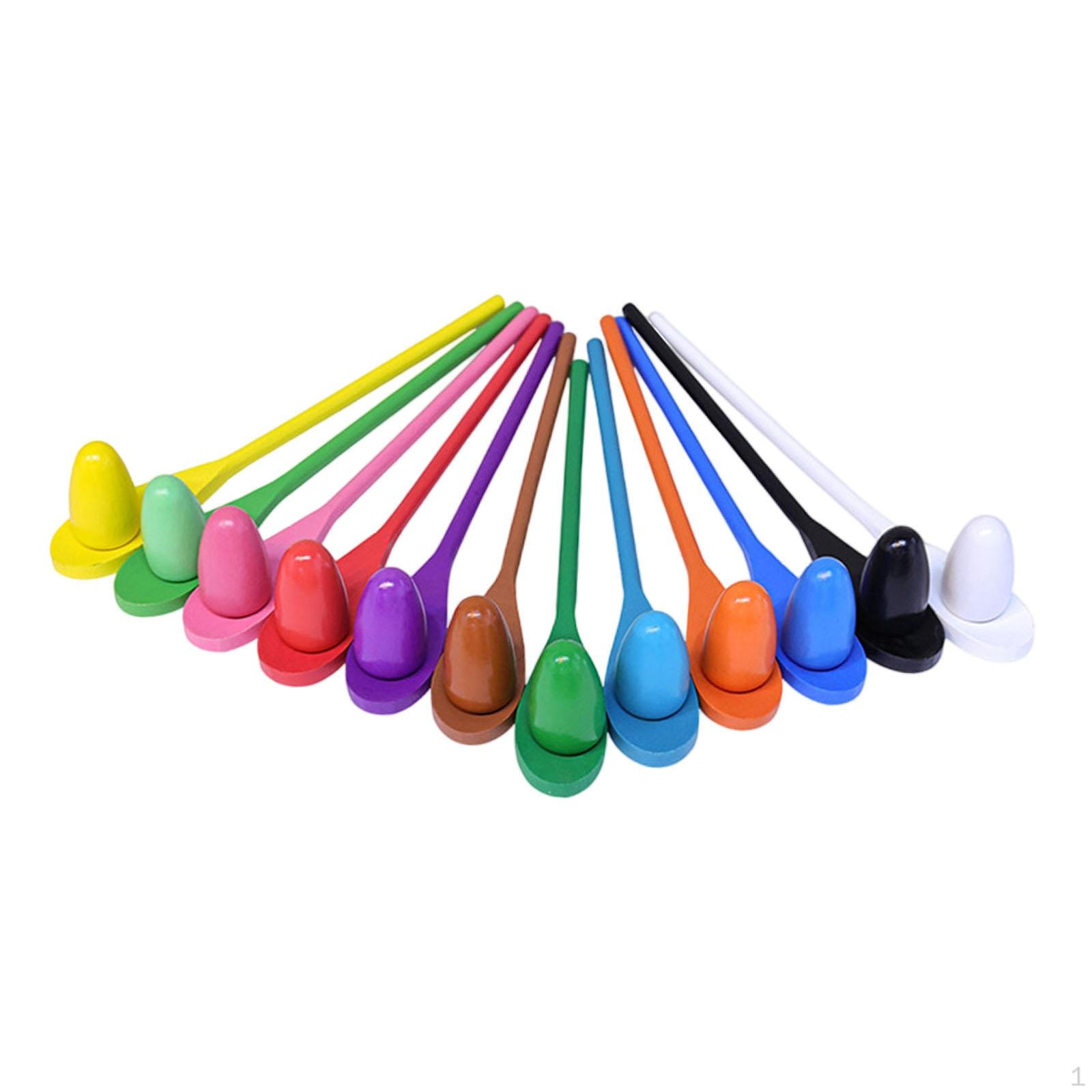 12Pcs Egg Spoon Race Balance Game Dexterity and Interactive Party Favor Supplies Garden