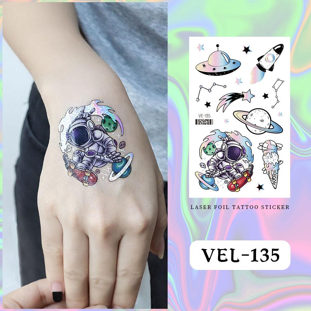 

Детские съемные временные мультяшные единороги и динозавры, лазерная татуировка из фольги, гоночный автомобиль, натурщики 120*75mm