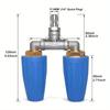High Pressure Washer Dual Turbo Nozzle Rotating Spray Adaptor 4000 PSI with 1/4" Quick Connect Twin Turbo