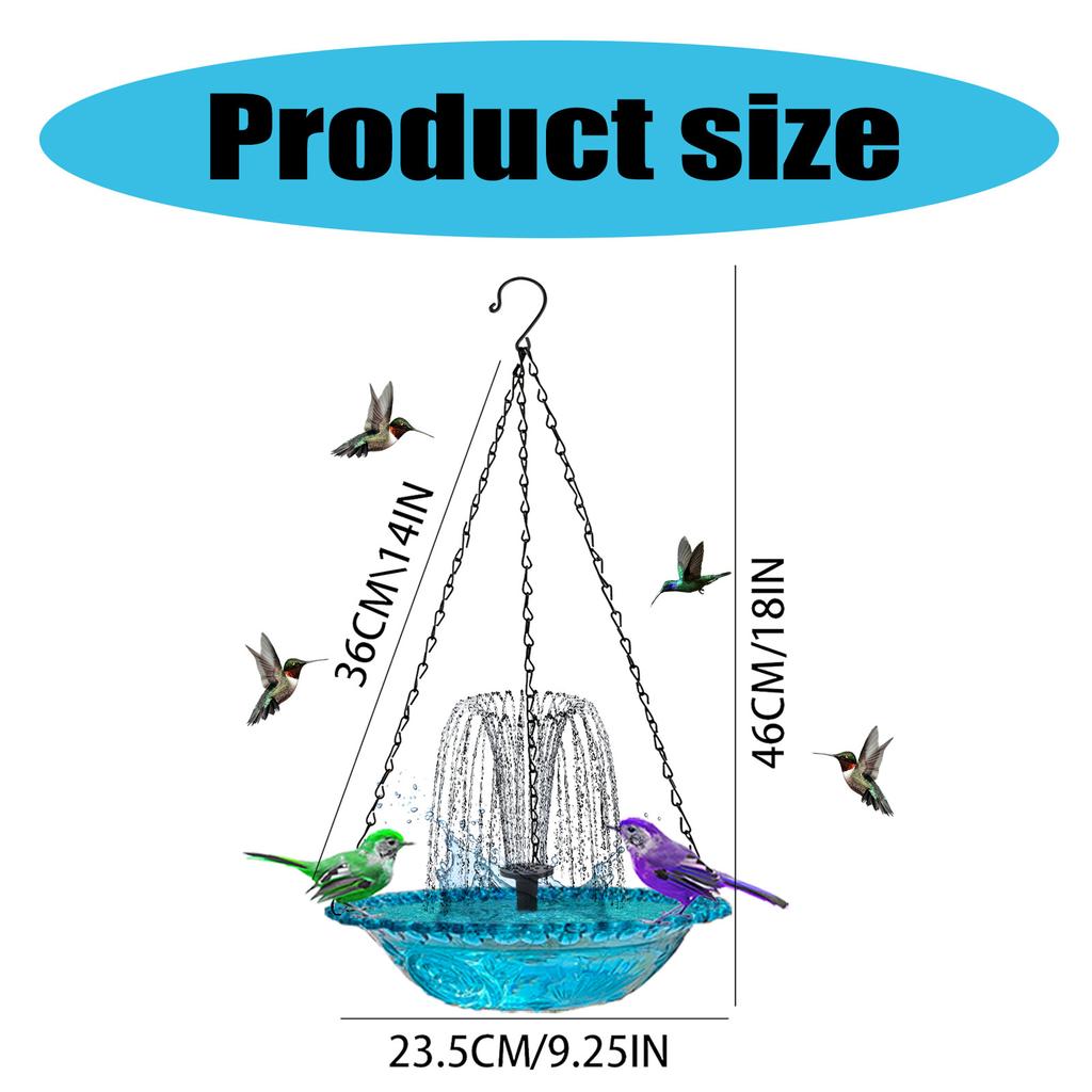 Decorative Solar Powered Bird Bath Bowl for Garden Yard Balcony Birdwatching Bath Tray for Nature Lover