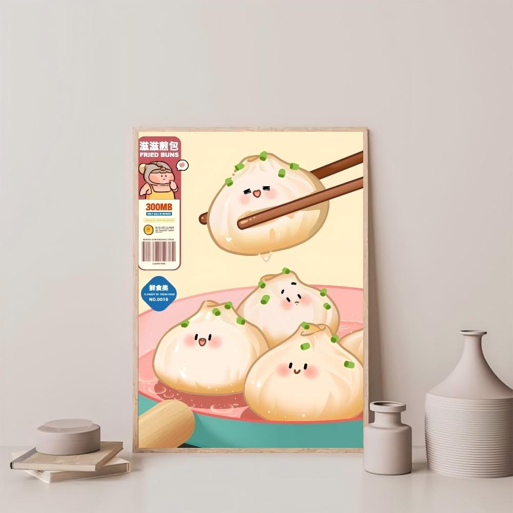 1pc Cute Food Convenience Store Illustration Poster HD Posters Home Room Bar Cafe Decor Art Wall Painting Picture