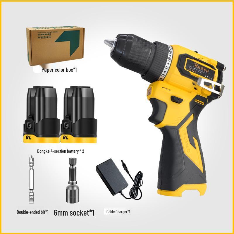 16.8V Brushless Lithium Hand Drill & Electric Screwdriver with Dual Speed and Self-Stopping