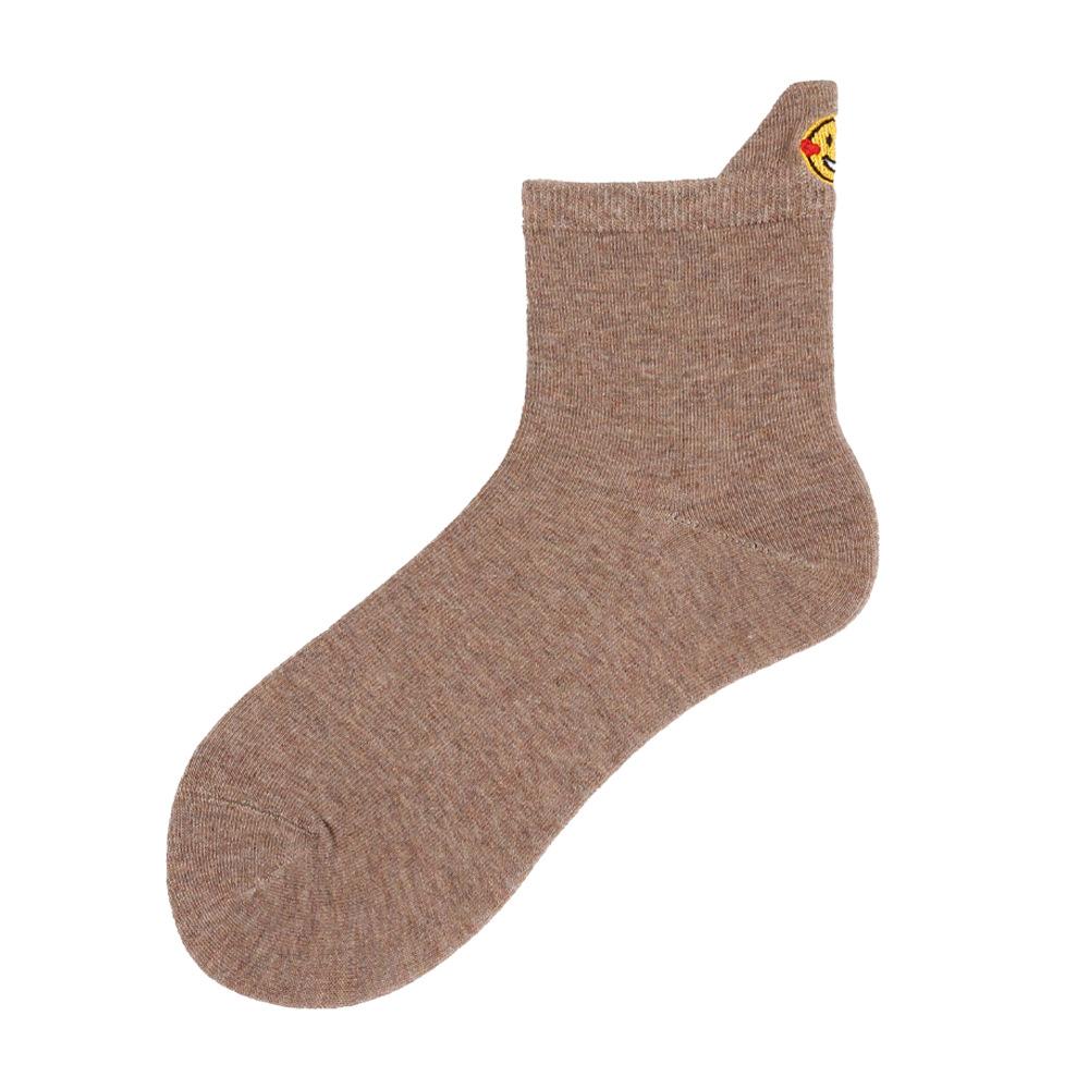 Socks Women's Autumn Lift Ear Mid-calf Socks Simple Embroidery Women's Socks Do Not Fall Off The Heel Anti-odour Sweat Boneless Socks