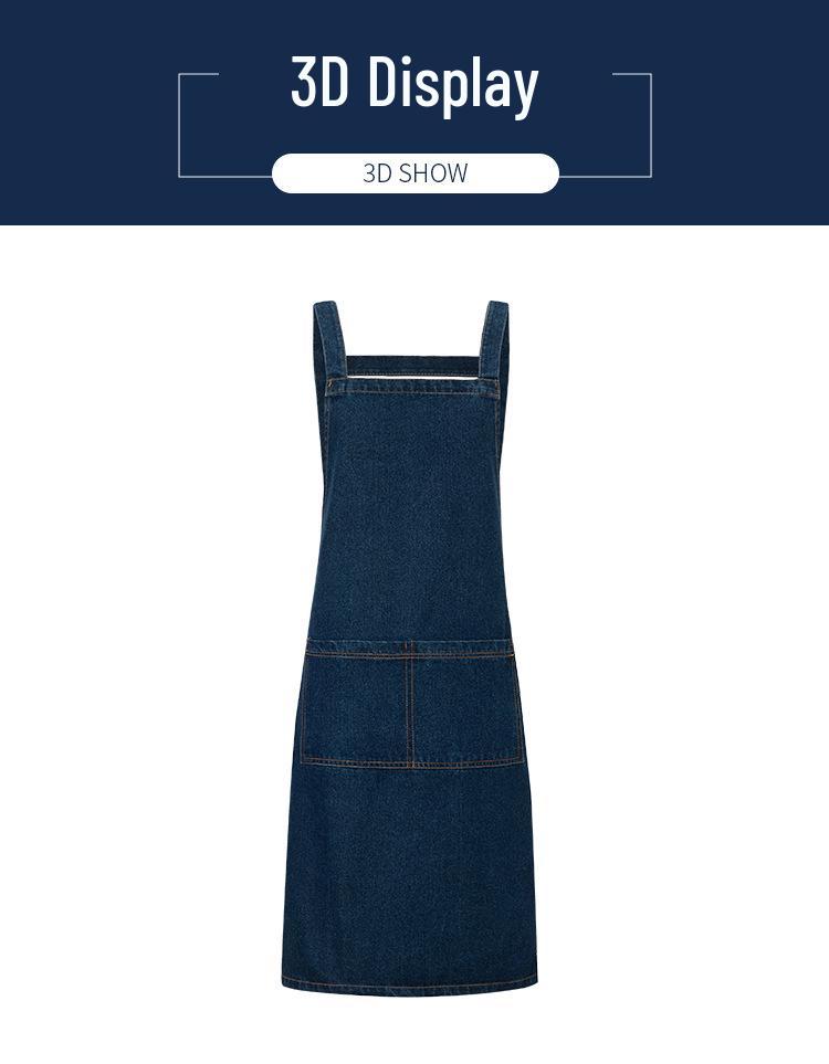 Custom Logo Denim Apron for Restaurant, Nail Art, Baking, Coffee Shops, and Barbershops