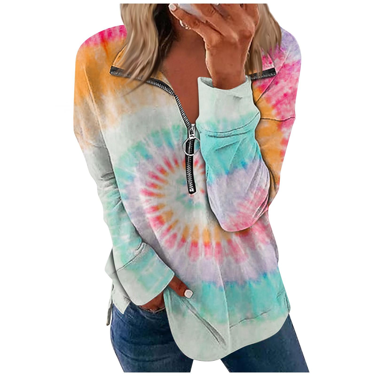

Women s Causal Zip Pullover Collar Long Sleeve Sweatshirts Gradient Print Activewear Running Jacket XXXL хакі