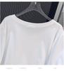 Damen Plus Size Mittellanges Rundhals-Schlankheits-T-Shirt (Kurzärmelig) - Bedeckt den Bauch, Erhältlich in den Größen 200/300/350 jin