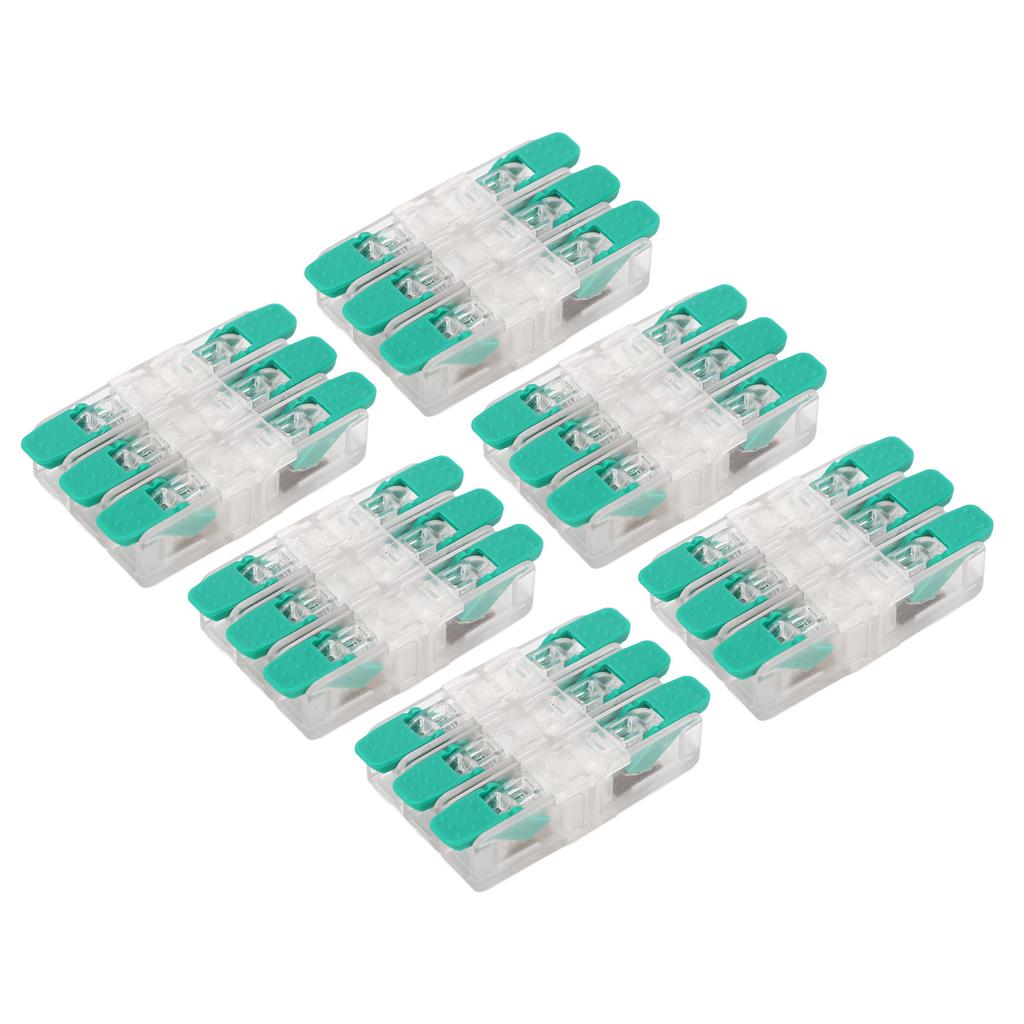10PCS Connecteur de Fil 3 en 3 Sorties Borne de Conducteur à Câblage Rapide Connecteurs de Câble Électrique 0,5‑6mm²