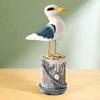 Handmade Wooden Seagull Craft Mediterranean Style Seagull Model Seabird Ornament  Children's Room