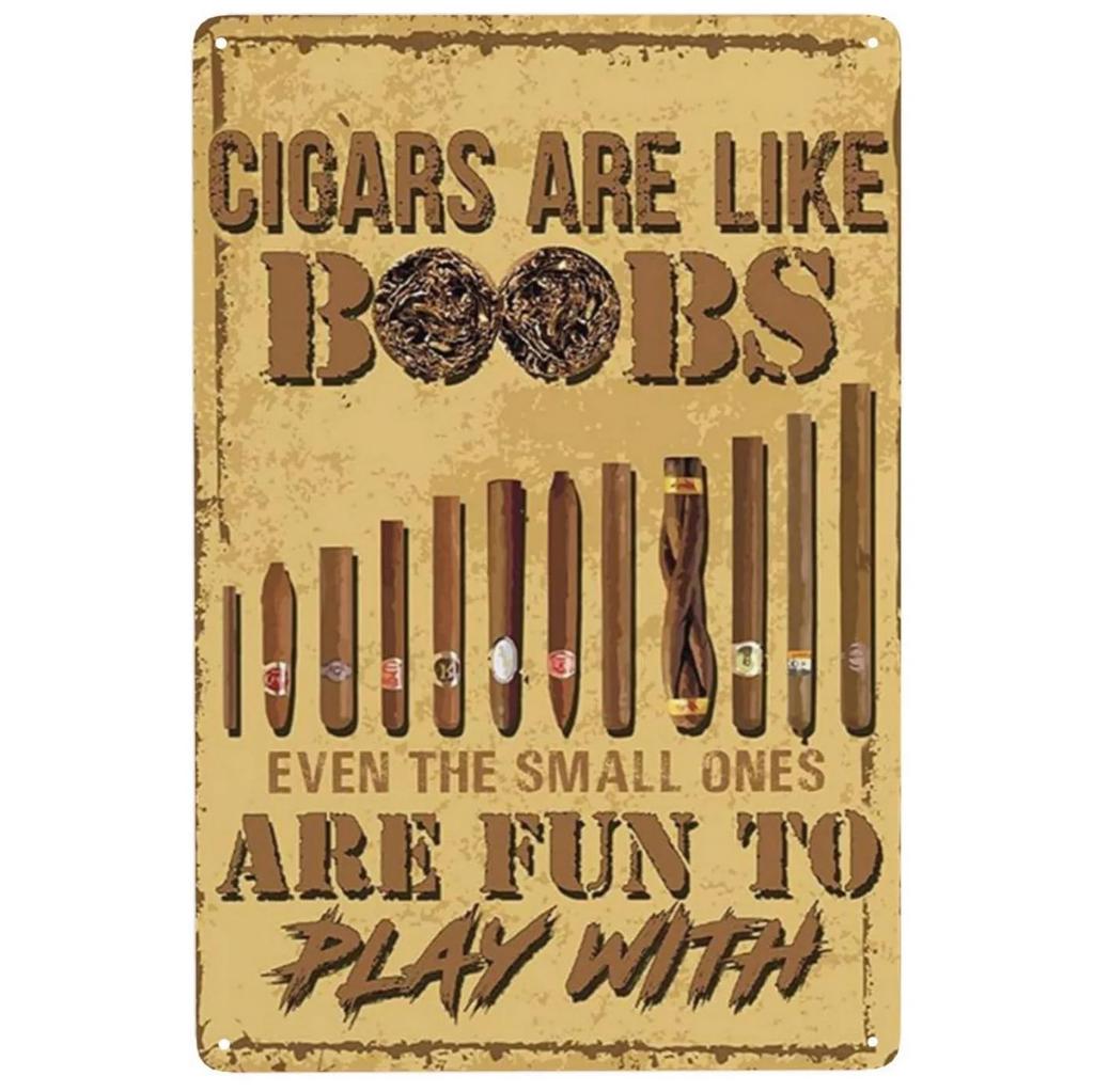 Whiskey Cigar Plaque Metal Tin Signs Wall Decoration Vintage Art Posters Iron Painting for Man Cave Home Cafe Garden Club Bar
