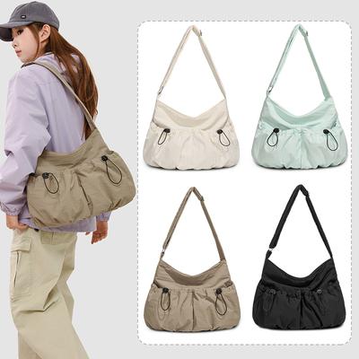 Borsa a Spalla Pieghettata Leggera da Donna Borsa a Tracolla Tote di Grande Capacità